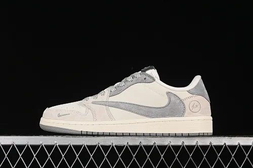 All categories Air Jordan Jordan series basketball shoes Air Jordan 1 Low High-end customized low-top sneakers Travis Scott x Fragment Design x Air Jordan 1 Low OG SP AJ1 Joe 1 Lightning joint-light gray milk coffee low-top cultural casual sneakers JH6088-612